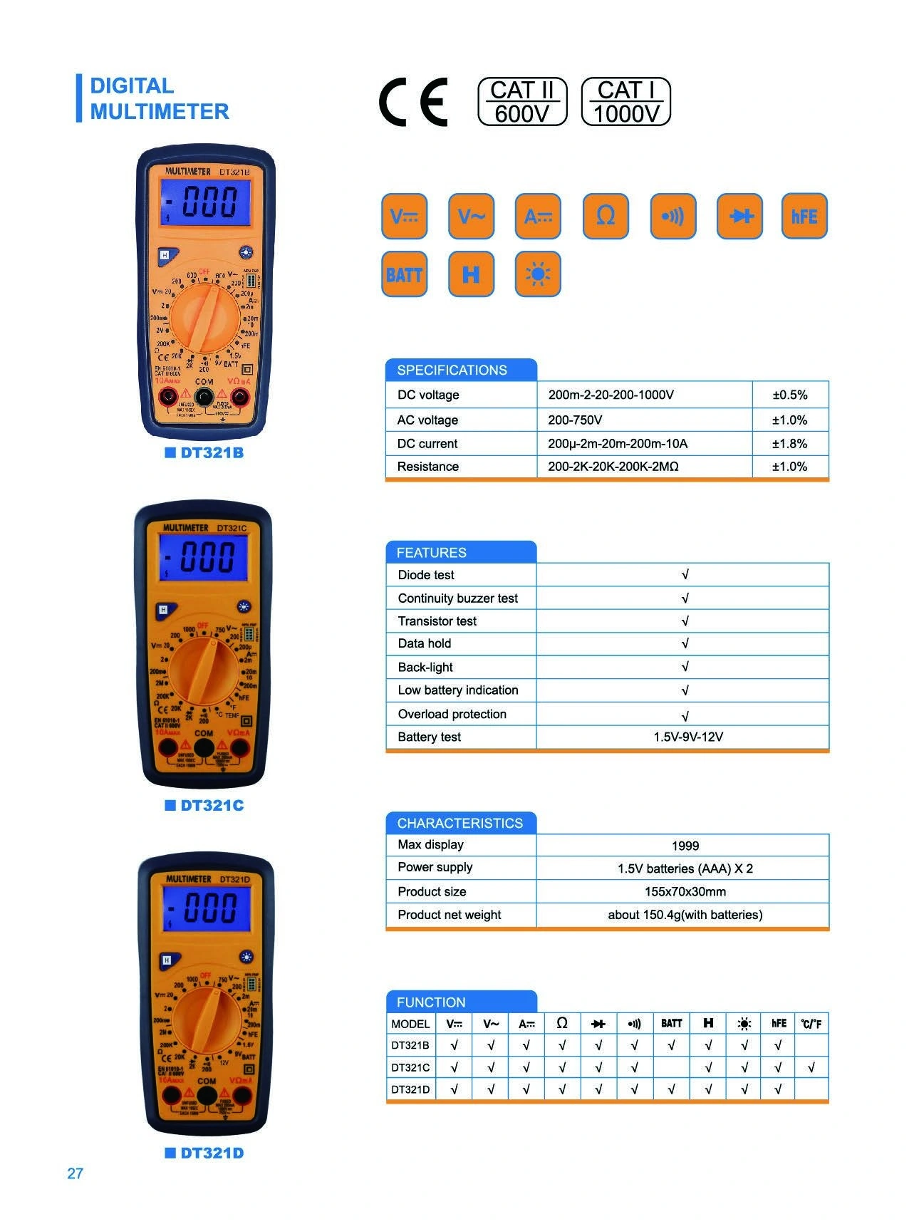 DT321D original catalogue specification sheet